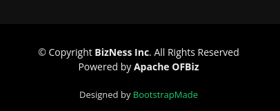 Bottom of main page, we can see it's Apache Ofbiz