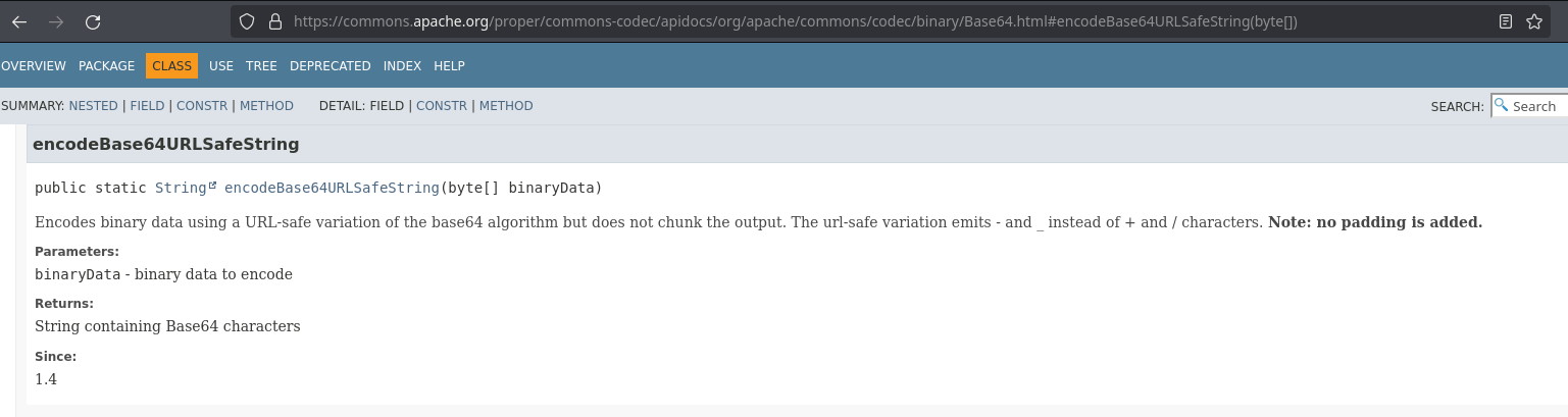 encodeBase64URLSafeString function