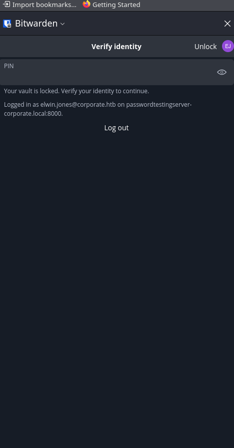 bitwarden extension asks for pin