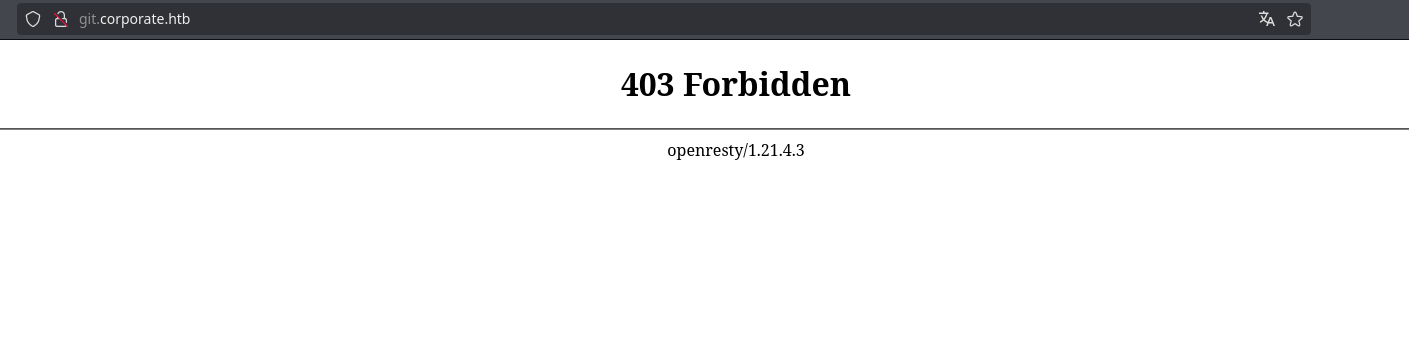 git.corporate.htb forbidden 403