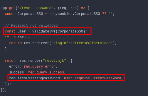 requires current password validation