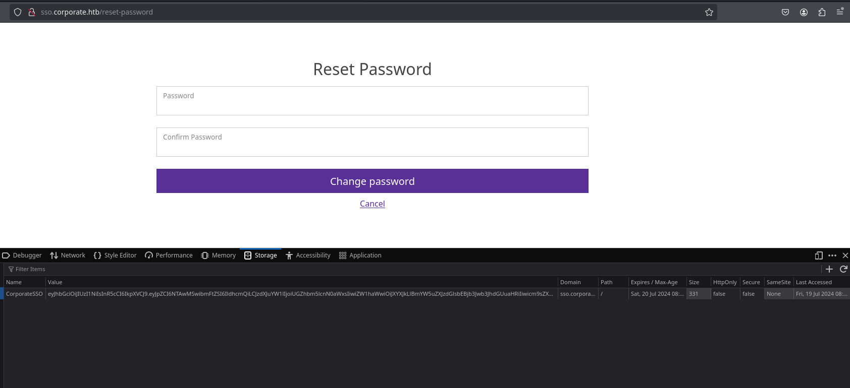 reset password doesn't ask password