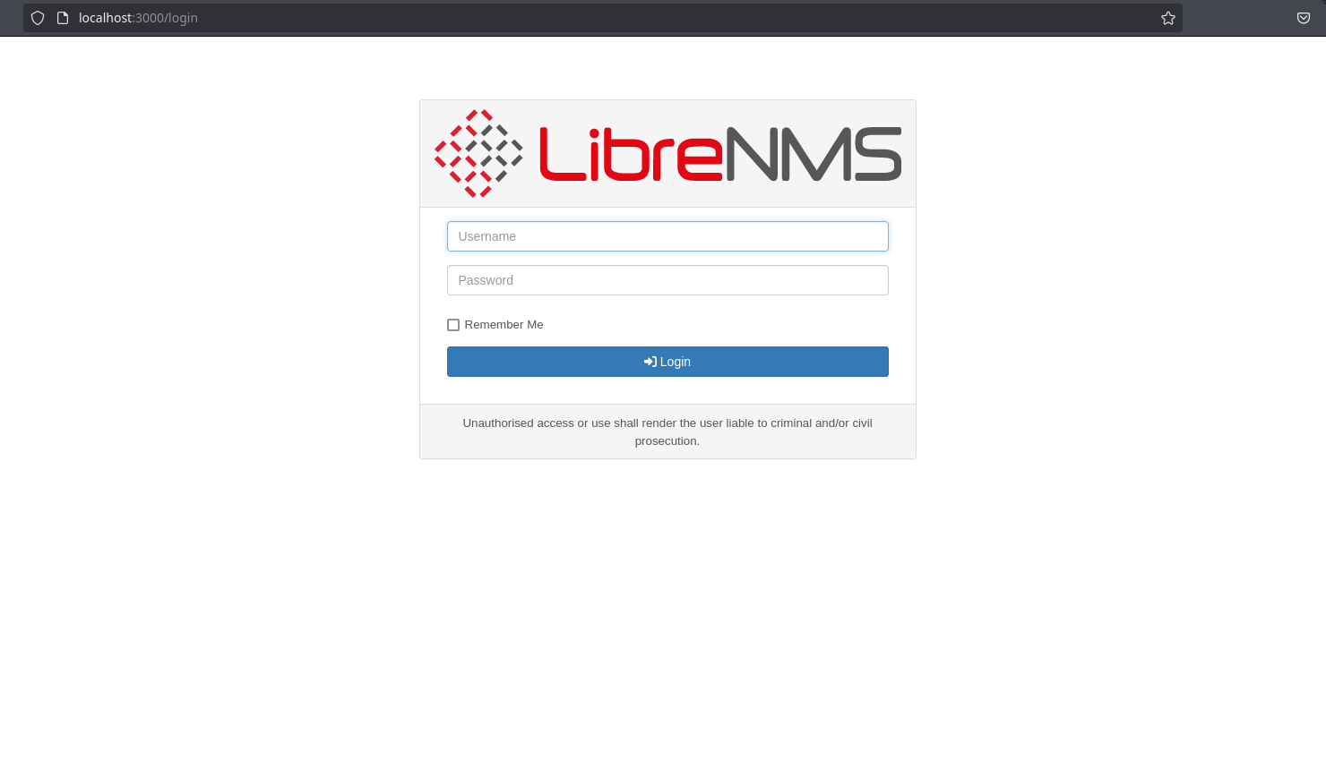 librenms is accessible in localhost