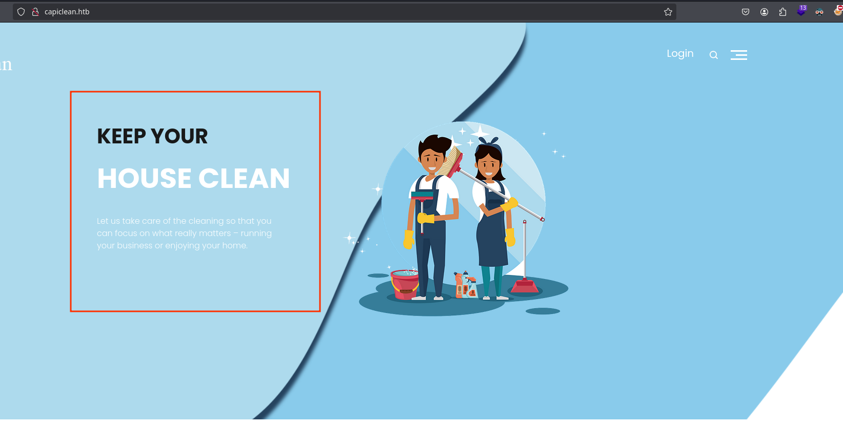 capiclean.htb main page