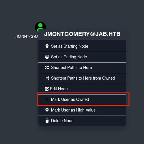 Mark user jmontgomery as owned