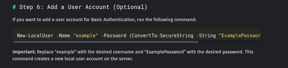 Command to create username of basic auth