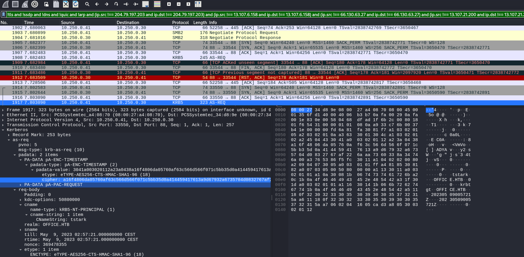 Kerberos AS-REQ package