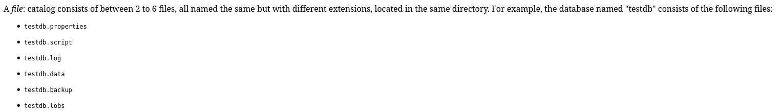 hsql file consists in various files