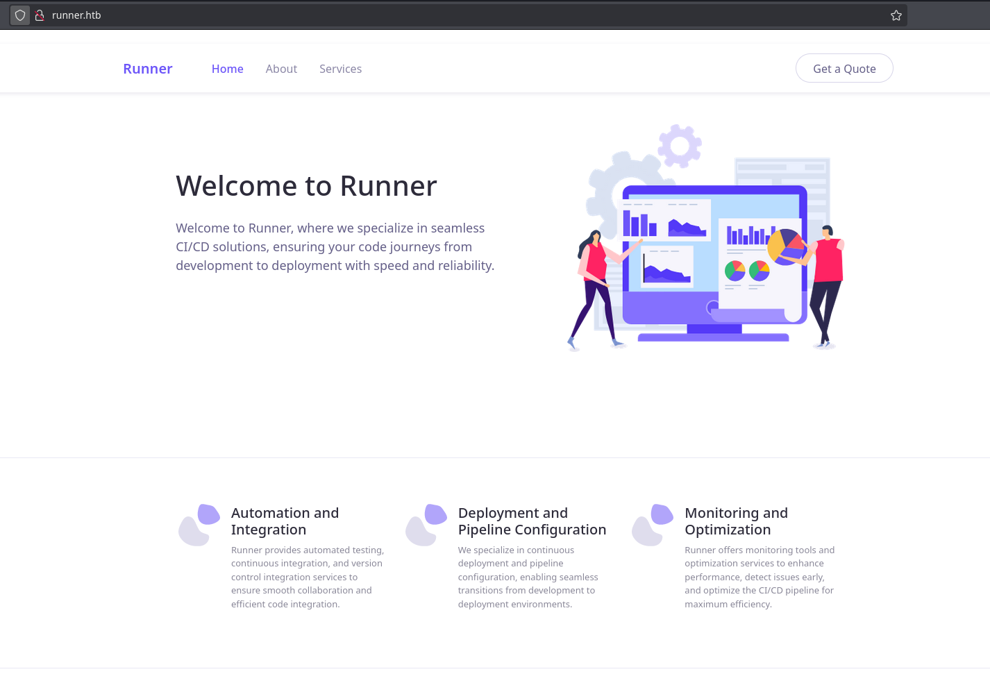 runner main page