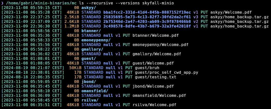 mc ls output