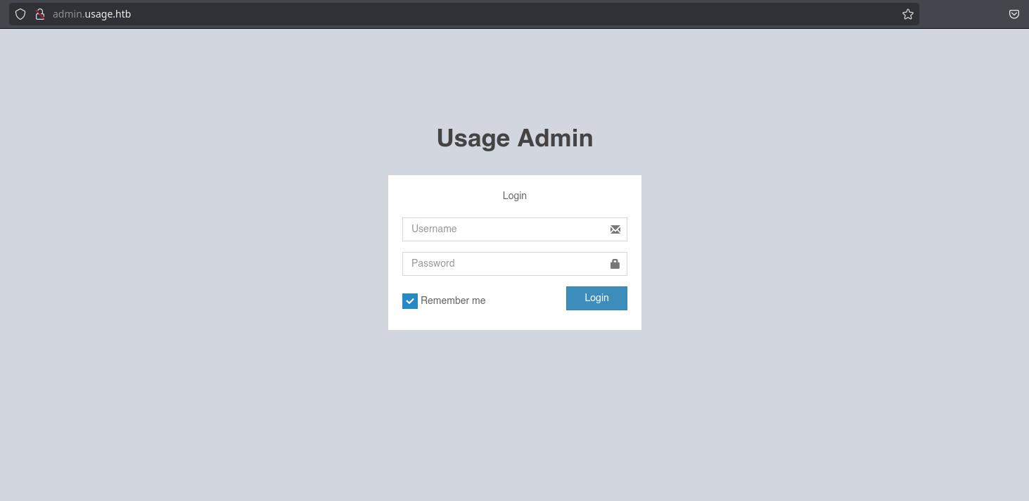 admin.usage.htb main page